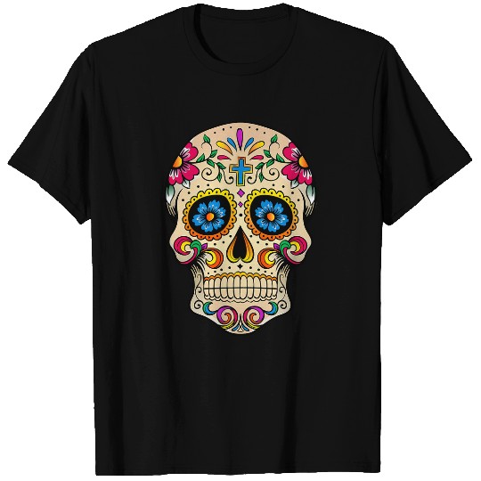Skeletons Skulls Sugar Skull Calavera Mexican Dia De Los Muertos Art Skull T-Shirts
