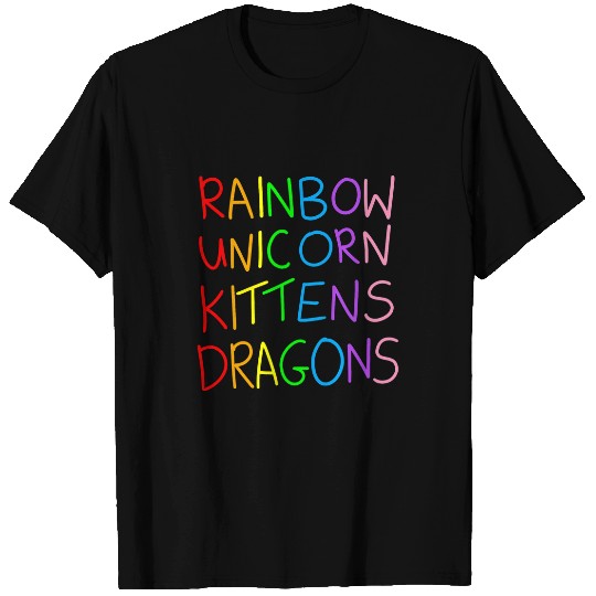 Rainbow Unicorns Kittens Dragon T-Shirts