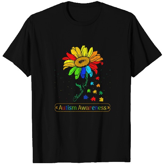 Autism Awareness Sunflower Choose Kindness Sunflower Autism 31 Neurodiverse T-Shirts