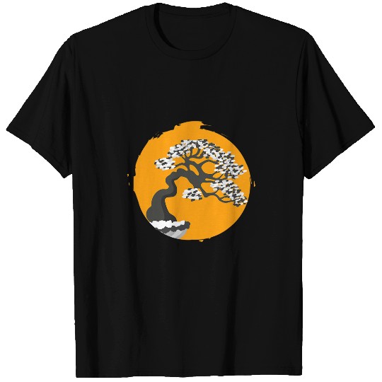 Bonsai Tree Enso Circle Calligraphy Zen Buddhist T-Shirts