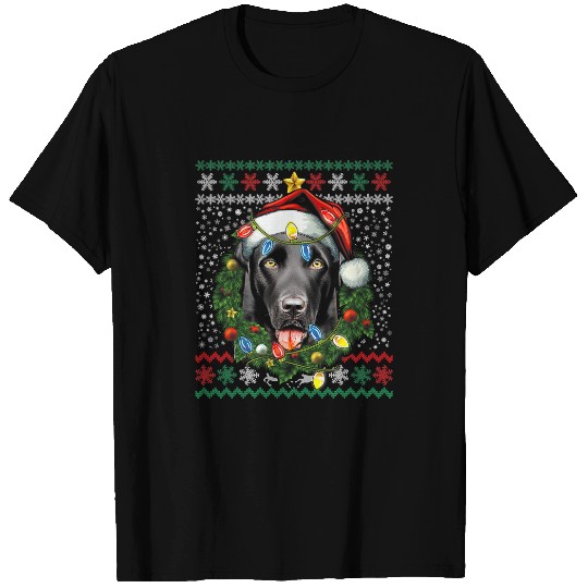 Labrador Lab Dog Black Lab Christmas Santa Labrador Retriever Dog Lover Xmas T-Shirts