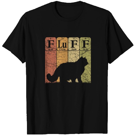 Fluff Cat Periodic Table Elements Cat Lover Cat Scientist 4 T-Shirts