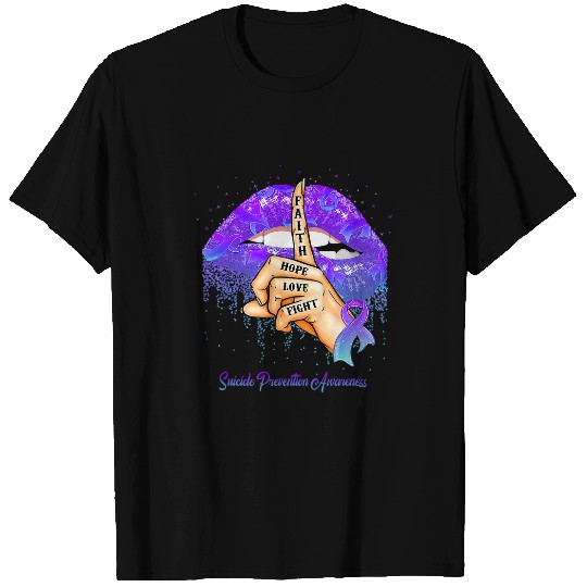 Faith Hope Love Teal Purple suicides Prevention Awareness T-Shirts