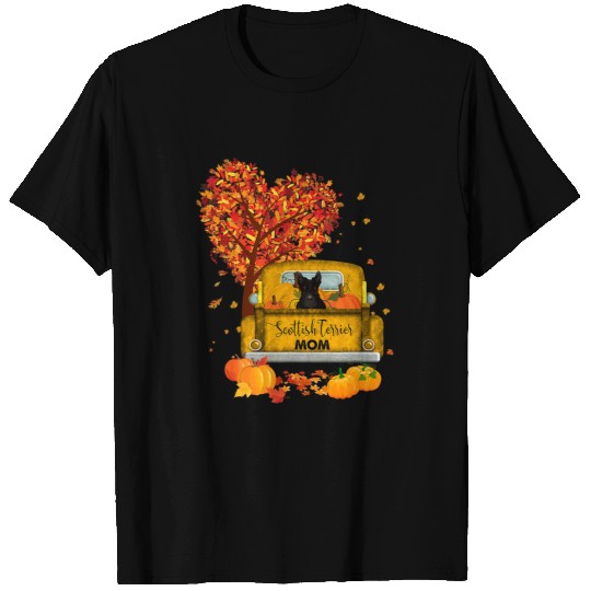 Dog Scottish Terrier Pumpkin Truck Thanksgiving Halloween T-Shirts