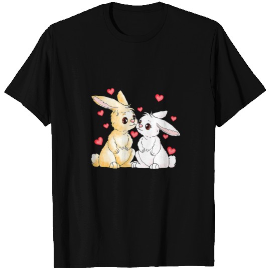 Rabbits Couples Rabbit Sittings Loving Hearts Family Valentines Day T-Shirts