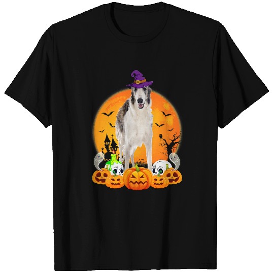 Skeletons Skulls Scary Pumpkin Skull Witch Borzoi Dog Halloween 86 Skull T-Shirts