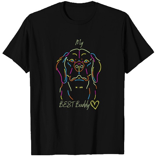 Goldie My bests buddy Neon Dog Puppy Love Golden Retriever Dog T-Shirts