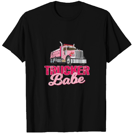 Trucker Gifts Tractor Trailer Truck 18 Wheeler Trucker Babe T-Shirts