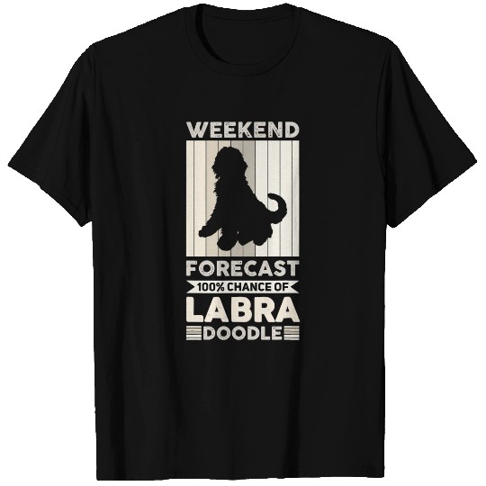 Weekend Forecast 100 Chance Of Labradoodle Dog 3 T-Shirts