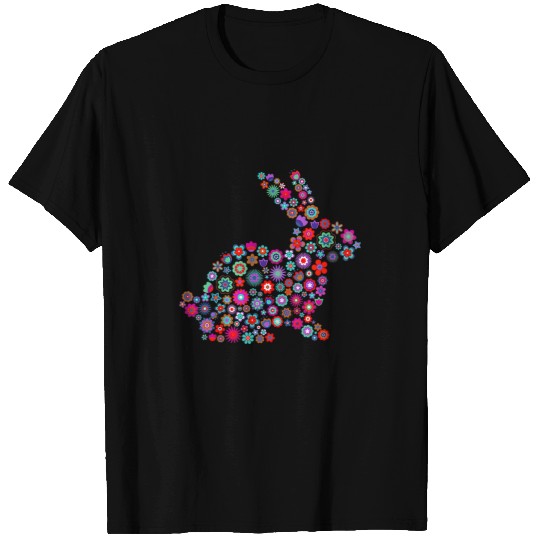 Rabbits Floral Easter Bunny Women Girls Spring Flowers Rabbit 2 6 T-Shirts