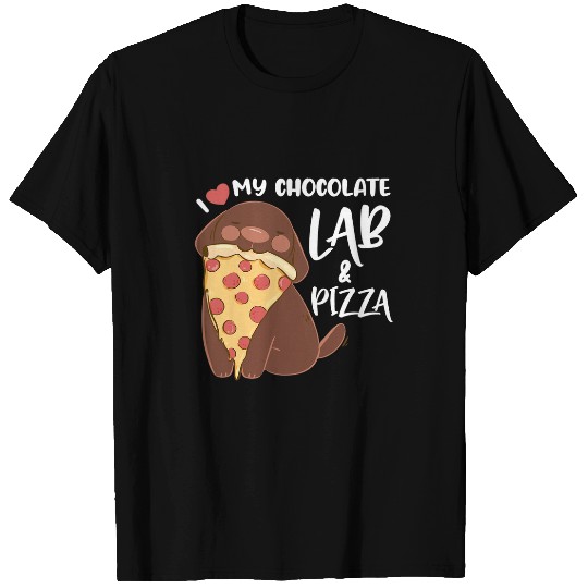 Labrador Lab Dog Funny Chocolate Lab Labrador Dog Pizza Design T-Shirts