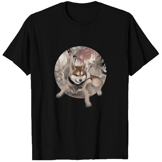 Dog Shiba Inu Ukiyoe Graphic Tee T-Shirts