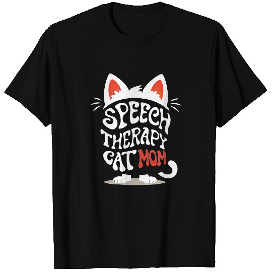 Funny Cat Mom Pun Speech Therapy Day SLP Therapist Cute T-Shirts