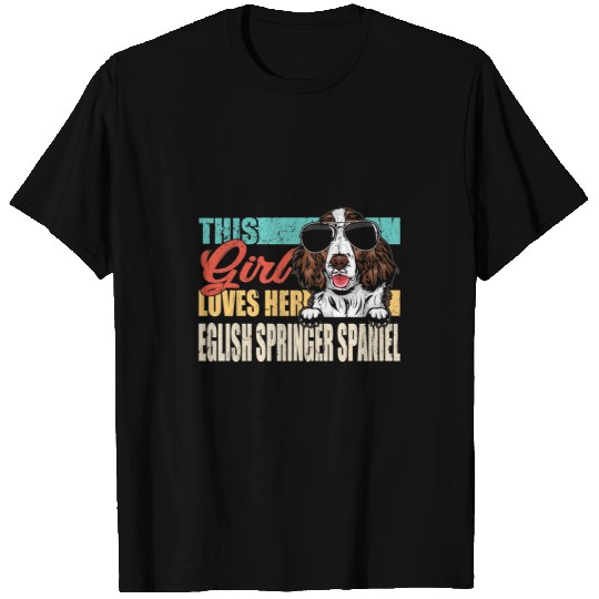 This Girl Loves Her Eglish Springer Spaniel Cool Dog Vintage T-Shirts