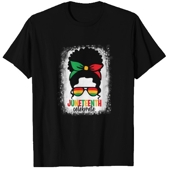 Black History African Woman Afro Celebrate Juneteenth Flag 1 T-Shirts