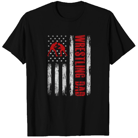 Wrestling Dad American Flag Wrestle 4th Of July Patriotic T-Shirts