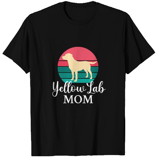Labrador Lab Dog Yellow Lab Mom Labrador Retriever Retro Sunset T-Shirts