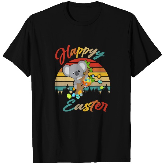 Funny Bear vintages Retro Happy Easter Bunny Koala Bear Easter Eggs Cute Bears T-Shirts