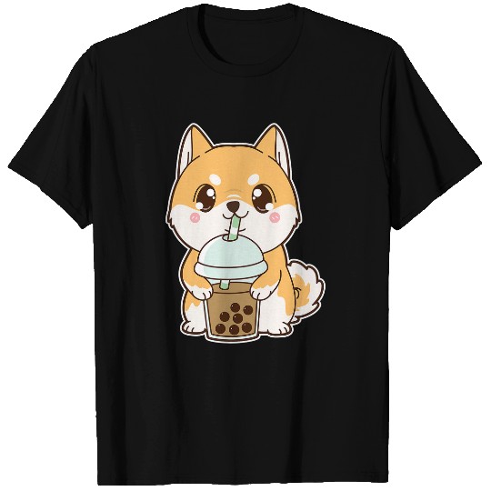 Dog Shiba Inu Kawaii Cute Boba Shiba Inu Dog Classic Bubble Pearl Milk Tea 401 T-Shirts