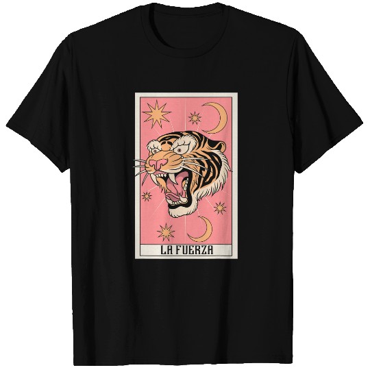 Tiger Gift La Fuerza Tiger Tarot Card Brave Circus Occult Tarot 337 T-Shirts