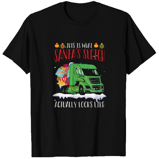 Christmas Truck Driver Funny Christmas Santa Sleighs 3 T-Shirts