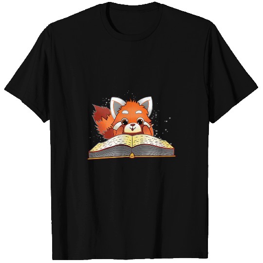 Reading Book Cute Red Panda Reading a Book Lover Bookworm Love Reader T-Shirts