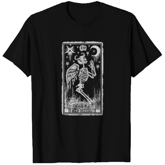Skeletons Skulls Retro Skeletons Kneeling The Sinner Tarot Card Wiccan Pagan 89 Skull T-Shirts