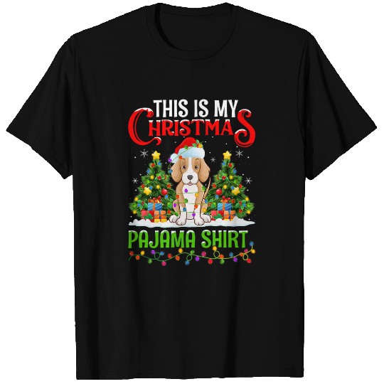 This Is My Christmas Pajama Lighting Foxhound Dog Xmas T-Shirts
