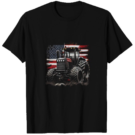 Tractor driving USA Flag Patriotic Farming Gift for Farmers 1 T-Shirts