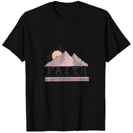 Christian Retro Faith Can move Mountains Jesus Christian Girl Christ T-Shirts