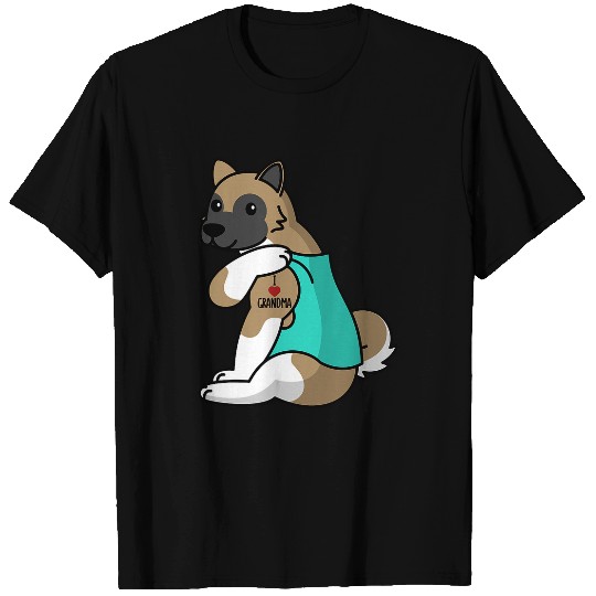 Dog Akita I Love Grandma Tattoo Akita Dog T-Shirts