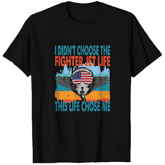Fighter Jet USA Airplane Jet Fighter Pilot American Flag T-Shirts