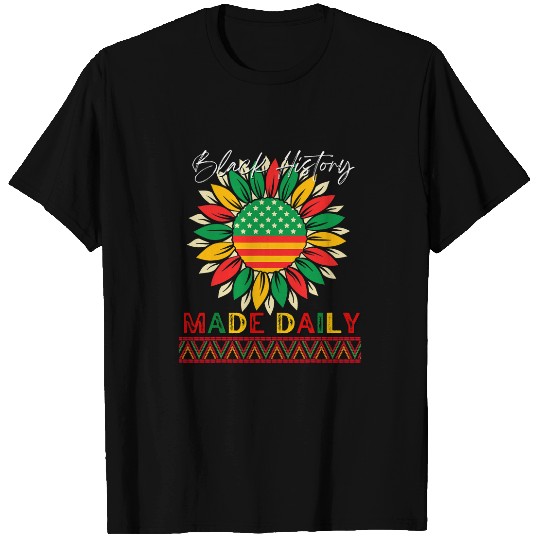 Black History Month Afro American Traditional Sunflower T-Shirts