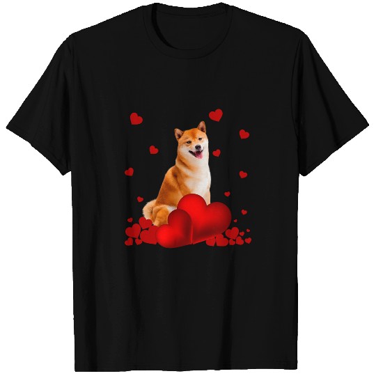 Dog Shiba Inu Valentines Day Love Hearts Shiba Inu Dog Puppy Lover T-Shirts