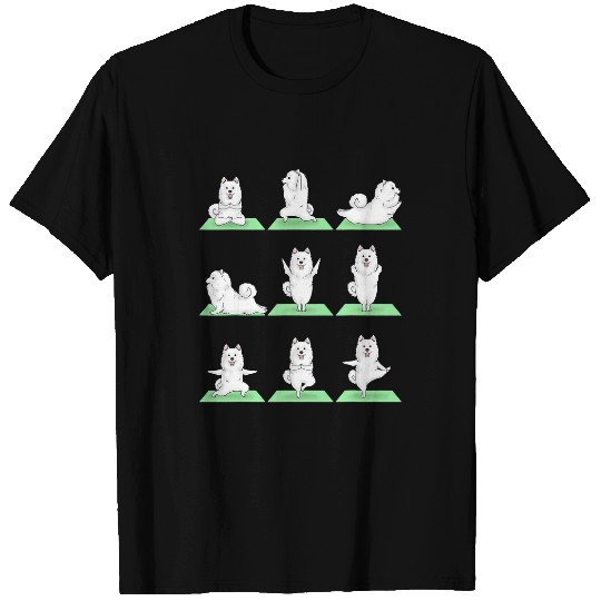 Namaste Yoga Samoyed Dog Yoga Pose Zen Workout Exercise Yogi Cute Funny Meditation T-Shirts