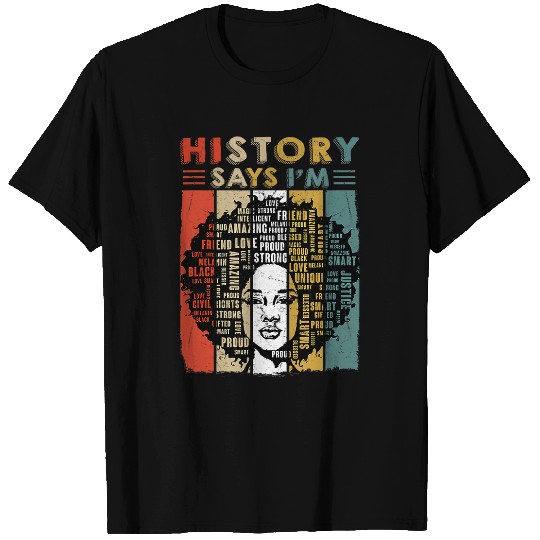 Black Afro Woman Melanin Girl Black History Month Motivation T-Shirts