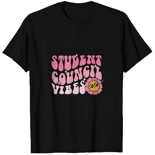 Groovy Student Council Vibes School Student Teacher T-Shirts