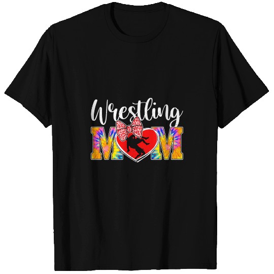 Womens Funny Tie Dye Wrestling Mom Mama Sport Lover Mothers Day T-Shirts