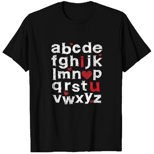 abc chalk alphabet i love you english teacher valentines day T-Shirts