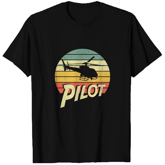 vintages Helicopter Pilot Retro Aviation Flight Chopper T-Shirts