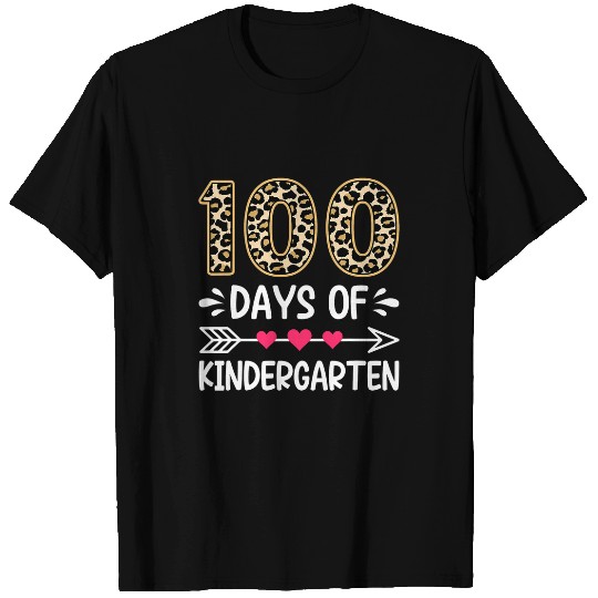 Leopard 100 Days Of Kindergarten Student Teacher Boy Girl 2 T-Shirts