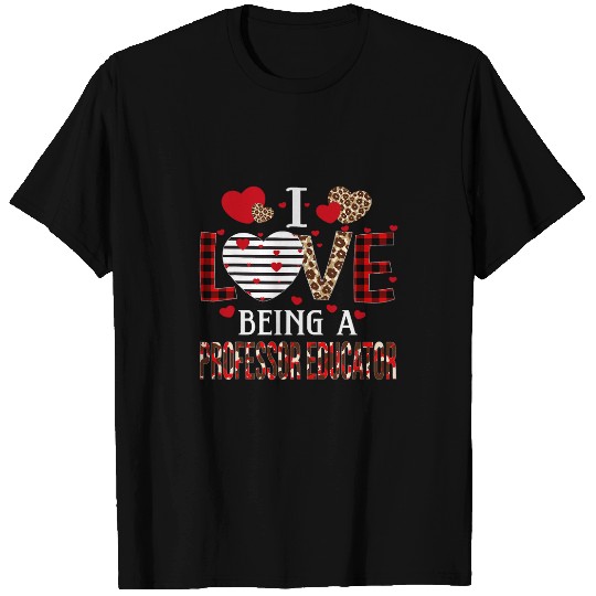 I Love Being A Professor Educator Red Plaid Valentines T-Shirts