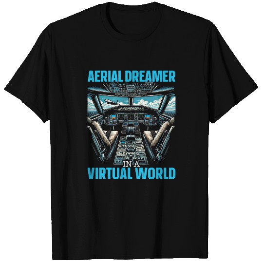 Flight Simulator Aviation Console Pilot Flight Simulation 3 T-Shirts