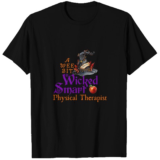 Cute A Wee Bit Wicked Physical Therapist Halloween T-Shirts