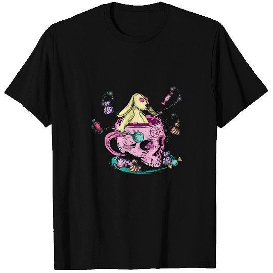 Skeletons Skulls Cute Creepy Pastel Goth Kawaii Rabbit Skull Candy Men Women Skull T-Shirts