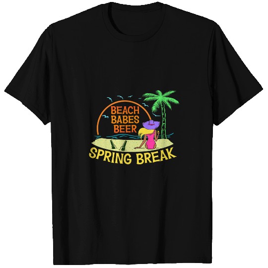 Mens Spring Break College Mens Student Beach Beer Babes Florida T-Shirts