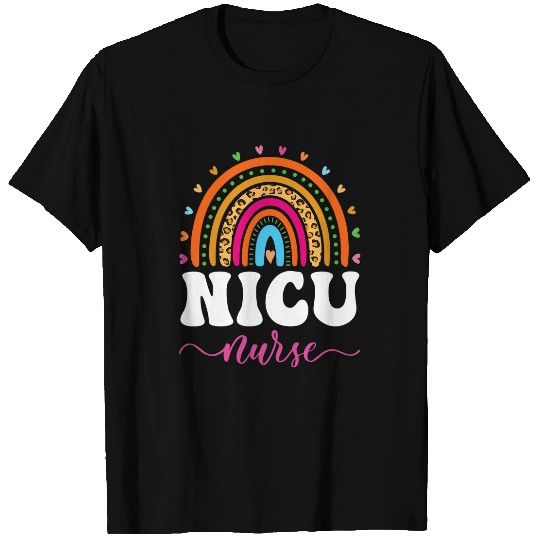 NICU nurses Neonatal Nursing Care Boho Rainbow NICU nursess T-Shirts