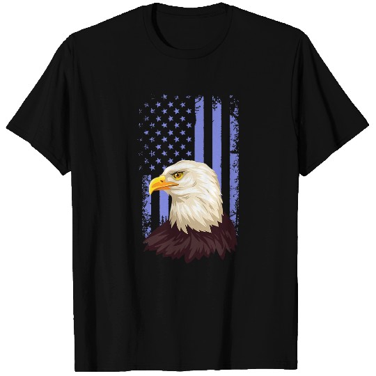Eagle Flag Blue Bald Eagle American Patriotic T-Shirts