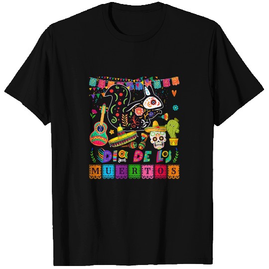 Skeletons Skulls Dia De Los Muertos Mexican Cute Floral Skull Skeletons Rabbit Skull T-Shirts