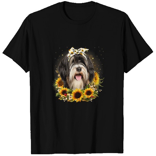 Sunflower Tibetan Terrier Dog Mothers Day For Women T-Shirts